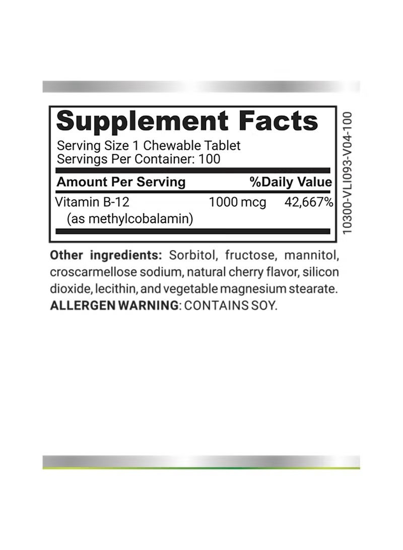 NATURE'S CHEC VITAMIN B12 1000MCG CHEWABLE TABLETS 100'S - Image 2
